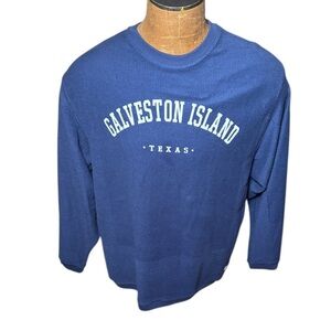 Shark Tee Blue Galveston Island Men's Shirt Size XL
